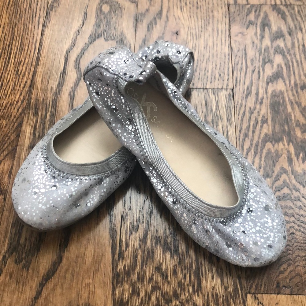 Silver Sparkle Ballet Flats
